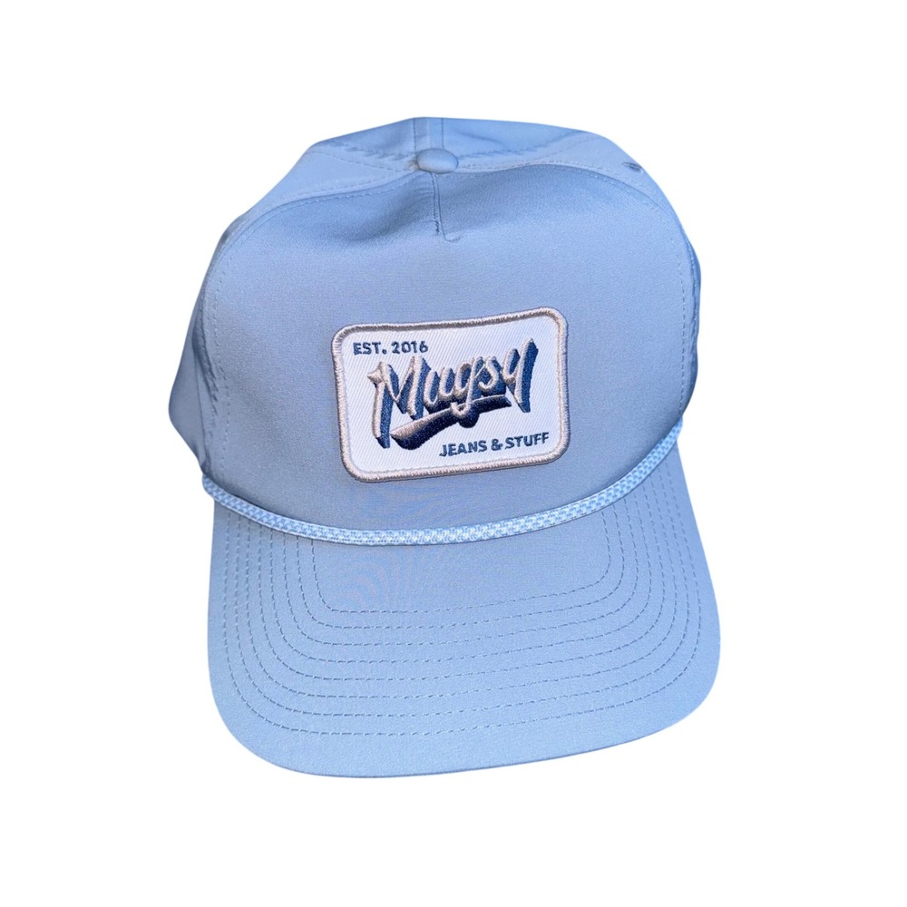 Mugsy Trucker Hat Mens OS Blue Excellent Rope Snapback Patch Cap